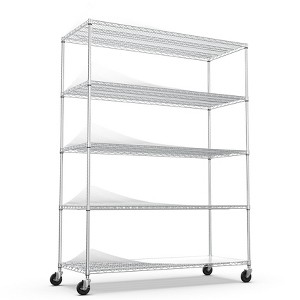 Kumasinova 5 Tier Wire Shelving Unit,7500/6000LBS Height Adjustable Metal Garage Storage Shelves,Heavy Duty Storage Rack for Warehouses,Kitchen,Garage - 1 of 4