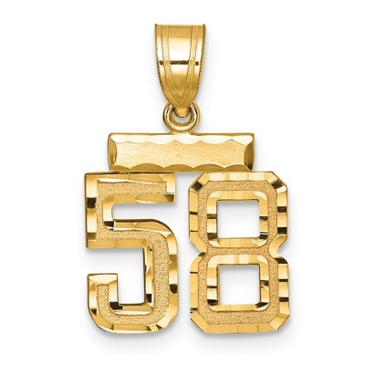 Black Bow Jewelry 14k Yellow Gold, Varsity Collection, Small D/C Pendant Number 58