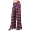 24seven Comfort Apparel Red Print Elastic Waist Palazzo Pants - image 2 of 4