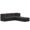 vidaXL 5 Piece Patio Lounge Set with Cushions Black Poly Rattan - 2 of 4