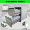 Outdoor Kitchen Drawer, 2-Layer Stainless Steel Flush Mount BBQ Drawer for Outdoor Kitchens & BBQ Islands - 3 of 4
