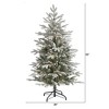 Nearly Natural 4.5-ft Flocked Manchester Spruce Artificial Christmas Tree with 100 Lights and 357 Bendable Branches - 2 of 4