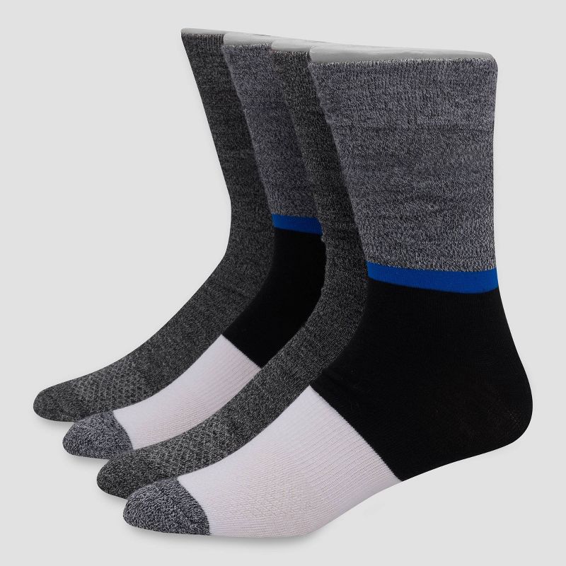 Hanes Premium Men&#39;s X-Temp Athletic Socks 4pk - Black/Gray 6-12, 2 of 4