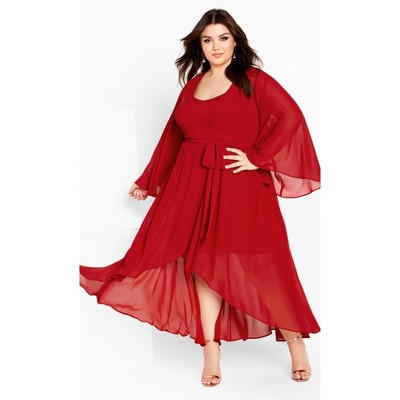 Women's Plus Size Fleetwood Maxi Dress - Love Red | City Chic : Target