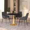 LeisureMod Round Dining Table Modern 40" Sintered Stone Tabletop with Gold Steel Pedestal Base Bristol Series - 3 of 4