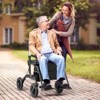 Costway 2-in-1 Rollator Walker for Seniors with Seat 9" Pneumatic Tires for All Terrain Black/Red/Navy - 2 of 4