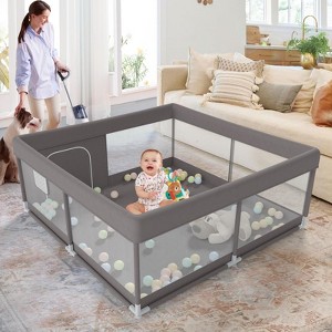 Large Baby Playpen – 47×47in Toddler Play Yard, Indoor Activity Fence for Apartments, Safe & Spacious Play Area - 1 of 4
