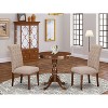 3-Piece Mahogany Finish Solid Wood Top - Upholstered Dining Room Set - Seats 4 - 2 of 4