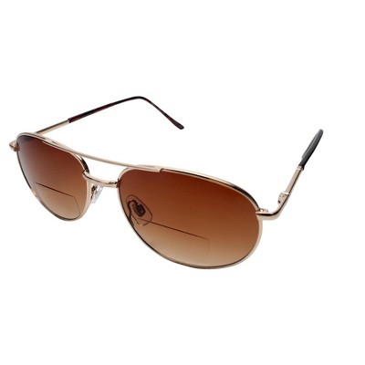 Calabria 1110SB Metal Aviator Bi-Focal Sun-Reading Glasses