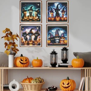 4 Pack Halloween Diamond Kit for Adults Beginner, Black Cat Pumpkin 5D Painting DIY Halloween Diamond Art DIY Rhinestone Art Craft 11.8 x 11.8 inch - 1 of 4