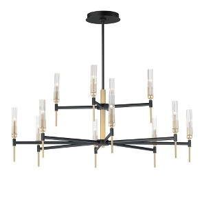 Maxim Lighting Flambeau 12 - Light Chandelier in  Black/Antique Brass - 1 of 3