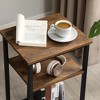 VASAGLE End Table Set of 2, 3-Tier Nightstands Side Table, Chestnut Brown - 4 of 4