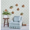 Brewster Flourish Block Print Whisper Blue Faux Grasscloth Peel and Stick 1pc Wallpaper - 4 of 4