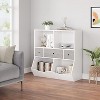 Kids Toy Storage Organizer with 3 Removable Drawers and 4 Open Cubbies, Multifunctional Bookshelf and Floor Cabinet for Nursery, Playroom and Bedroom - 4 of 4