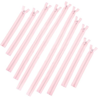 Juvale 10 Pieces Pink #5 Nylon Coil Zipper for Sewing Repair Kit Replacement, 5 Sizes