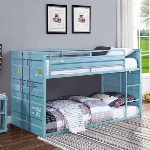 80 twin twin Bunk Bed Cargo Loft And Bunk Bed Aqua Finish Acme Furniture Target