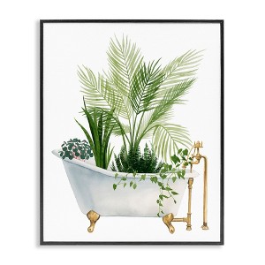 Stupell Industries Various Plants Greenery Vintage Tub Framed Giclee Art, Black, 11" x 14" - 1 of 4