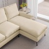81" Modern Sectional L-Shaped Sofa Couch with Reversible Chaise Lounge, Technical Leather Upholstery - 3 of 4