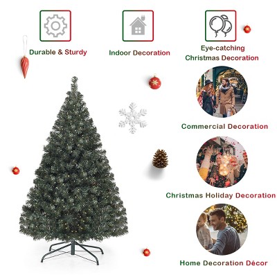 4.5' White Pre-lit Full Artificial Christmas Tree with LED Lights