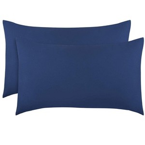 Everyday Kids 2-Pack Toddler Travel Pillowcases – 100% Soft Microfiber, Breathable, Hypoallergenic – Fits 12x16 to 14x19 Pillows, Solid Navy - 1 of 3