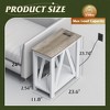 Narrow End Table with Charging Station of Open Storage Shelf, Sofa Side Table with 2 USB Ports and 2 Power Outlets, Slim Farmhouse End Table - 4 of 4