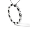 Haus of Brilliance Silver 1 3/4 Cttw Black and White Diamond Open Circle Hoop Pendant Necklace - 3 of 4