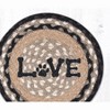 Earth Rugs Round Jute Trivet 10"x10" – LOVE Pet Print with Braided Natural Fiber - 2 of 3