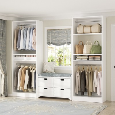 Aheaplus Closet System with 2 Hanging Rods