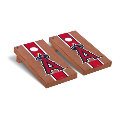 MLB Los Angeles Angels Premium Cornhole Board Rosewood Stained Stripe Version