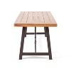Okak Outdoor Table with Reinforce Metal Frame, Outdoor Dining Table with Acacia Wood Tabletop, Patio Table for Backyard, Garden, Porch, Teak - 4 of 4
