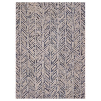 Blue Geometric Tufted Area Rug - (8' X 10') - KAS Rugs