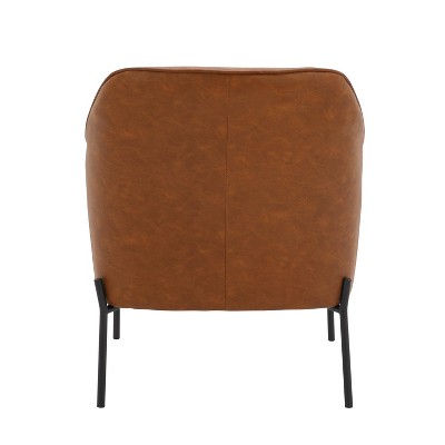 Daniella 27'' Camel Faux Leather Contemporary Accent Chair