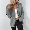 Women's Casual Hooded Cardigan Sweaters V Neck Button Down Long Sleeve Kint Cardigans Coat - 2 of 4