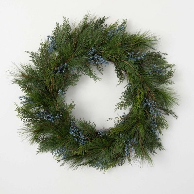 27" Artificial Juniper Wreath, Green