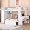 NicBex Full over Twin Bunk Bed Loft Bed with Desk Pine Bed Frame with Shelves, Drawers, Wardrobe, Ladder and Guardrail, No Box Spring Required - 2 of 4