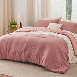 Reversible Comforter Set – Imitation Prewashed Fabric, All-Season Down Alternative - 1 of 4