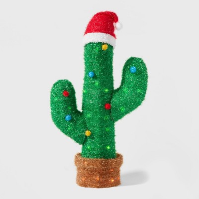 34in Christmas Incandescent Tinsel Cactus - Wondershop™