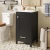 Vynxaria 18-Inch Bathroom Vanity - Ceramic Sink, Soft-Close Drawer/Door, Divider Drawer, Door Organizer, Black - 2 of 4