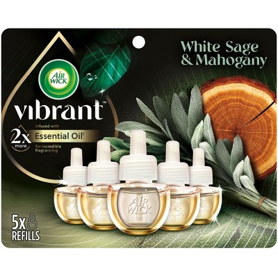 Air Wick Vibrant Scented Oil Air Freshener Refill - White Sage Mahogany - 3.35 fl oz/5ct