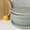 LIBKEN 11.41 x 11.41 x 4.33 inches Metal Wire Stylish Fruit Bowls with Mesh Lid & Basket for Kitchens, Green - 2 of 4