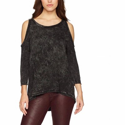 Women's Thermal Cold Shoulder Loose Mid Shirt - three dots