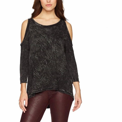 Women's Thermal Cold Shoulder Loose Mid Shirt - three dots - image 1 of 1