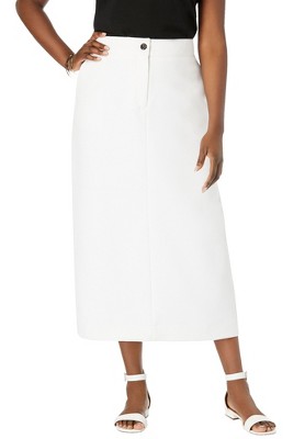Jessica London Women's Plus Size Tummy Control Bi-Stretch Midi Skirt