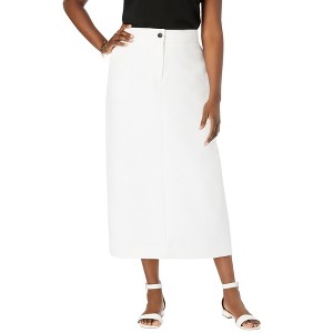 Jessica London Women's Plus Size Tummy Control Bi-Stretch Midi Skirt - 1 of 4