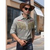 BLUEMING Men's Western Cowboy Fringe Shirt Costume Long Sleeve Casual Hippie Slim Fit Button Down Shirt - 3 of 4