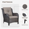 Buenhomino Patio Wicker Chairs Set of 2, Patio Rattan Dining Chairs with 4-inch Seat Cushions, High Back and Curved Armrest for Garden Backyard Deck - 4 of 4