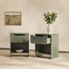 Saracina Home Set of 2 Modern 1 Drawer Wood Storage Nightstand - 4 of 4