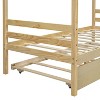 CAVINAS Twin Size Bed House-Shaped Modern Pine Bed Frame with Trundle for Bedroom - 3 of 4
