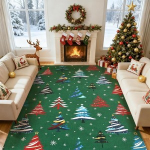 2x6 Runner Rug,Washable Rug for Home Decor,Indoor Non Slip Carpet,Soft Low Pile Christmas Rugs - 1 of 4