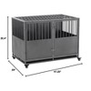 GustoWave 47 Inch Heavy-Duty Dog Crate with Double Door Wheels Carbon Steel Escape Dog Cage for Small Medium Large Dogs Silver - 2 of 4